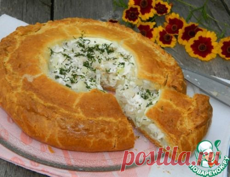Пирог с курицей на сливках - очень нежный,ароматный,сытный,а какой запах...