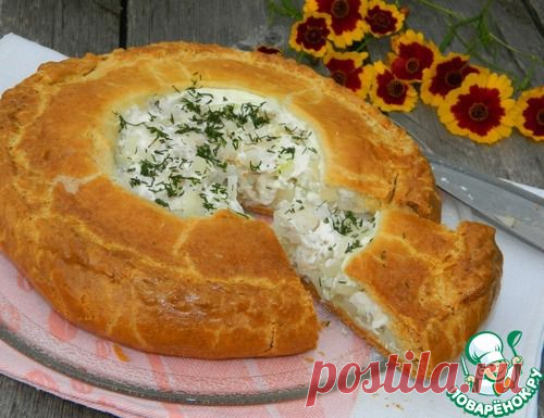 Пирог с курицей на сливках - очень нежный,ароматный,сытный,а какой запах...