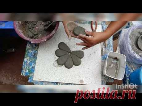 artesanato com cimento flores em cimento para decorar