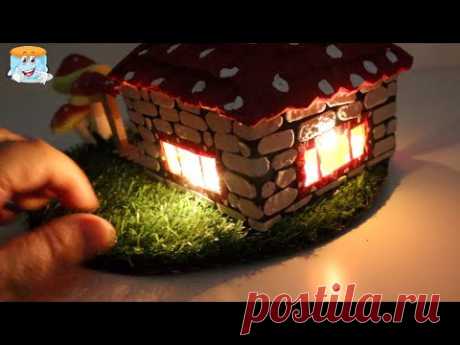 🍁Осенние поделки 🏠Изумительный домик Сделайте свой 🍄Мухоморик из бумаги