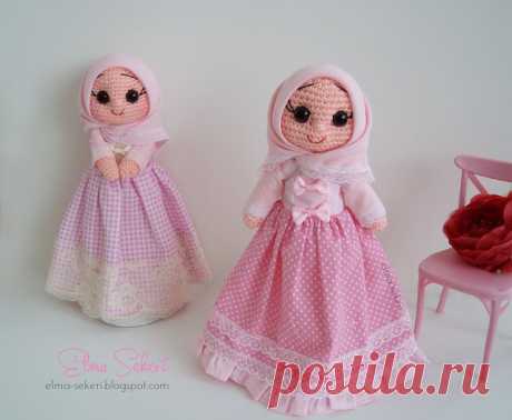 Elma Şekeri El Sanatları Atölyesi - Amigurumi Bebekler ve Örgü Modelleri: Amigurumi Tesettürlü Bebekler/ Esma ve Zülal