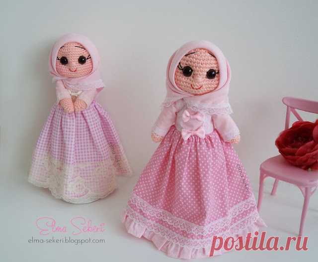 Elma Şekeri El Sanatları Atölyesi - Amigurumi Bebekler ve Örgü Modelleri: Amigurumi Tesettürlü Bebekler/ Esma ve Zülal