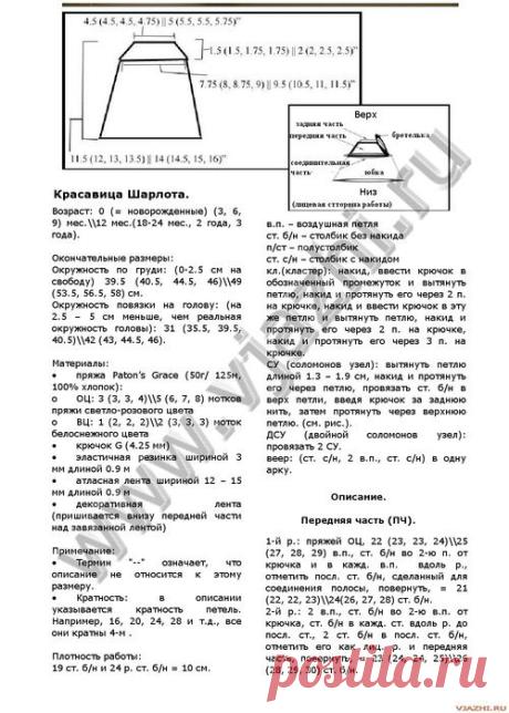 Вязаное крючком детское платье "Красавица Шарлотта". - для девочек - Детская одежда - Каталог файлов - Ручной трикотаж