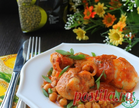 Куриные ножки с нутом и фасолью маш – кулинарный рецепт