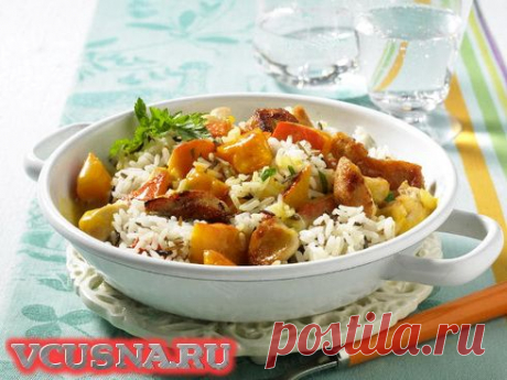 Ароматный плов с тыквой и цукини - кулинарный рецепт VCUSNA.RU