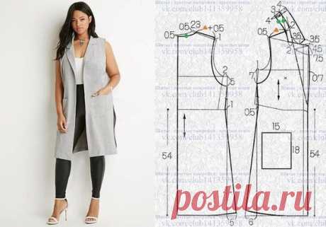 9 выкроек для шитья стильных удлиненных жилетов | Рукоделие