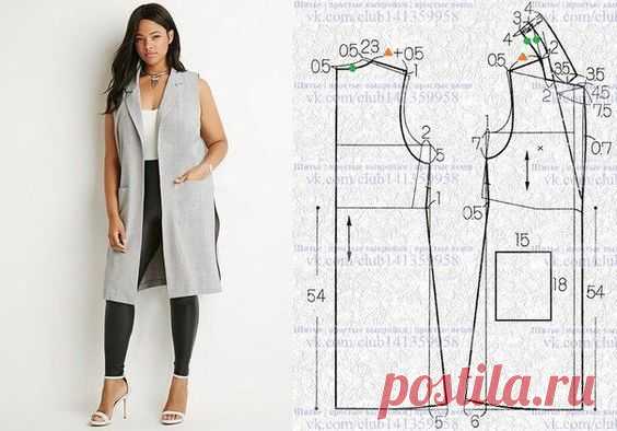 9 выкроек для шитья стильных удлиненных жилетов | Рукоделие