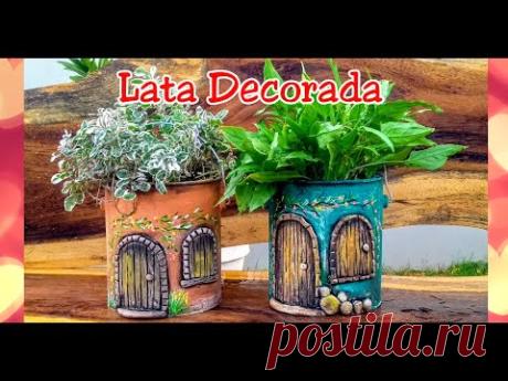 Lata de Tinta Decorada - Diy - Reciclagem - Lixo ao luxo - Rustico - YouTube