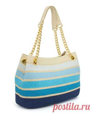 (6) Another great find on #zulily! Cool-Tone Stripe Straw Chain Tote #zulilyfinds | crochet bag