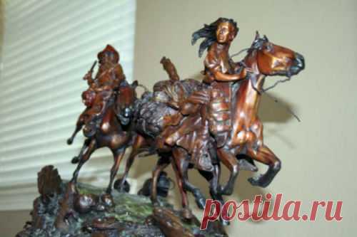 David Lemon "Trap'n Where He Hadn't Oughta " Sculpture - Bronze BA