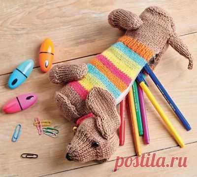 Вязаный пенал «Школьный друг» | DAMские PALьчики. ru