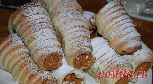 Как приготовить как сделать трубочки со сгущенкой - рецепт, ингридиенты и фотографии