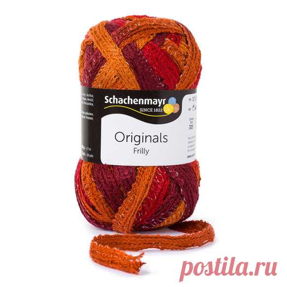 Пряжа "Schachenmayr Originals. Frilly", 27 м, 100 г, цвет: 00085, вишневый, красный, оранжевый