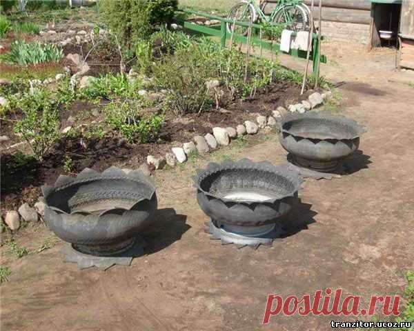 Ваза из старой автомобильной покрышки - Для умелых рук
