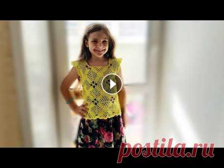 ТОП крючком для девочки. Мастер-класс /Crochet TOP for girls. Master class . Ажурный топ крючком для девочки. Расход пряжи - 150 граммов. Крючком 2.5 мм. Желаю всем творческого вдохновения! Ссылка на ажурный кардиган: Помощь ка...