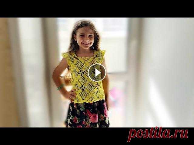ТОП крючком для девочки. Мастер-класс /Crochet TOP for girls. Master class . Ажурный топ крючком для девочки. Расход пряжи - 150 граммов. Крючком 2.5 мм. Желаю всем творческого вдохновения! Ссылка на ажурный кардиган: Помощь ка...