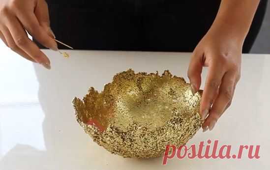 Золотая конфетница своими руками (мастер-класс)