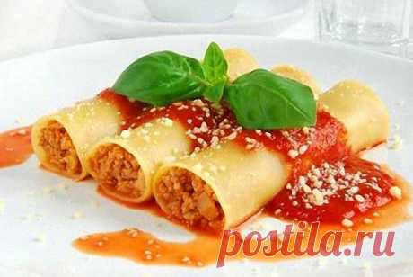 5 рецептов каннеллони - фаршированные макароны.