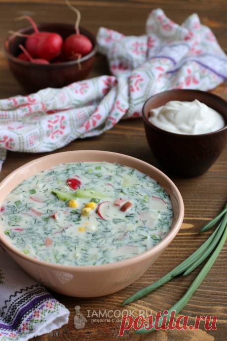 Окрошка на кефире с минералкой и сосисками — рецепт с фото пошагово
