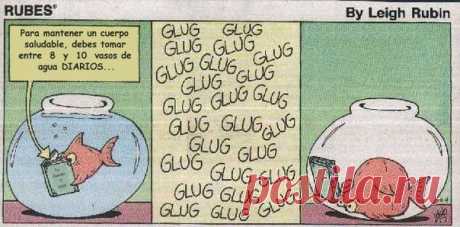 Чтобы поддерживать тело в хорошей форме, ты должен выпивать 8-10 стаканов воды ежедневно... / Изучаем Испанский