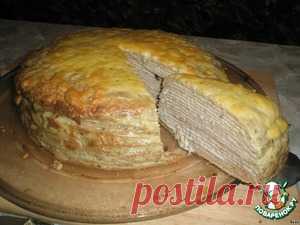 Блинный пирог с селедочным паштетом - кулинарный рецепт