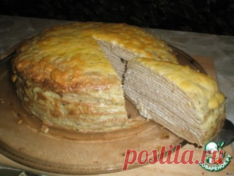 Блинный пирог с селедочным паштетом - кулинарный рецепт