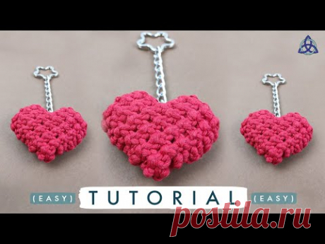 MACRAME HEART KEYCHAIN DIY - YouTube