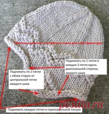 Скандинавская шапочка спицами