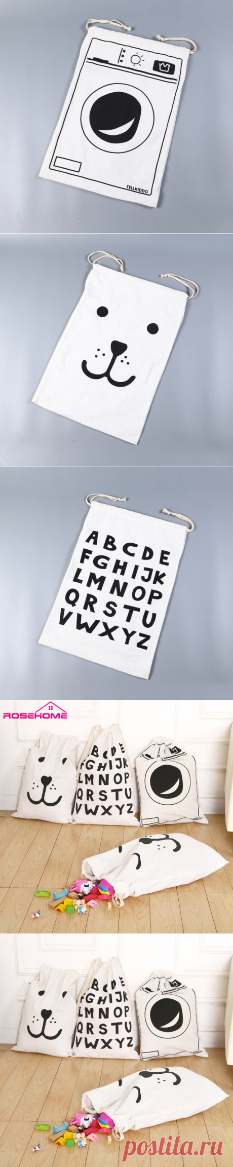 Высокое Качество Белый и Черный Мультфильм Животных Лицо Шаблон Мешок Хранения Белья Хлопок Стол Игрушка Хранения Корзины Держатель Прачечная Мешки купить на AliExpress