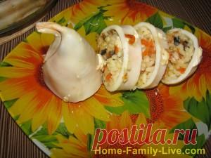 Фаршированные кальмары/Сайт с пошаговыми рецептами с фото для тех кто любит готовить