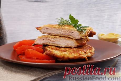 Отбивные из куриного филе в кляре с соевым соусом и сметаной