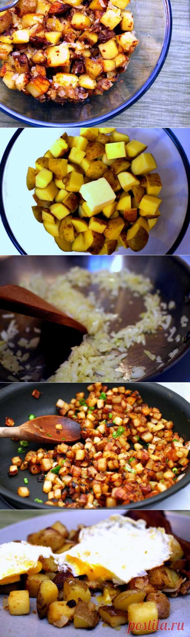 Ароматный жареный картофель с чесноком, пошаговый фото рецепт