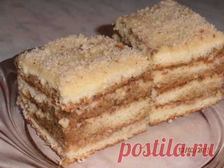 БИСКВИТНОЕ ПИРОЖНОЕ с кремом и орехами