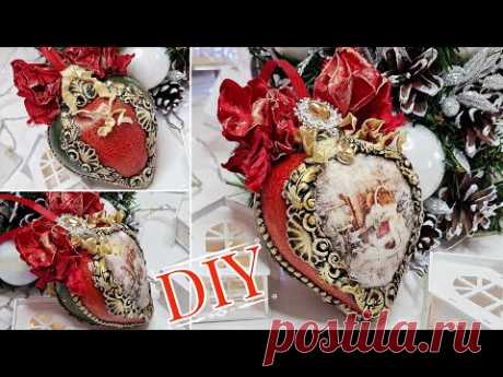 Christmas Ornaments DIY / Decoupage Vintage Christmas Tree Baubles 🎄💜