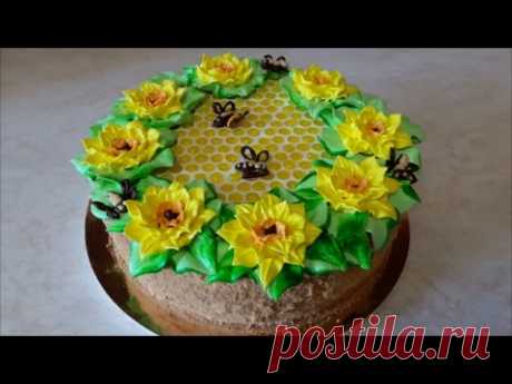 Торт МЕДОВИК Рецепт медовика на ЖЕЛТКАХ Honey Cake Recipe Оформление торта в домашних условиях
