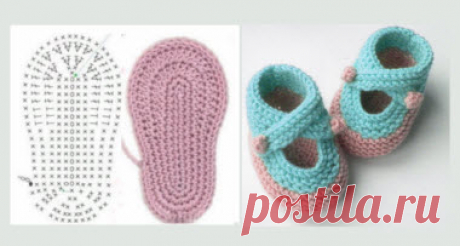 Пинетки для мальчиков и девочек. Вяжем крючком по схемам с описанием