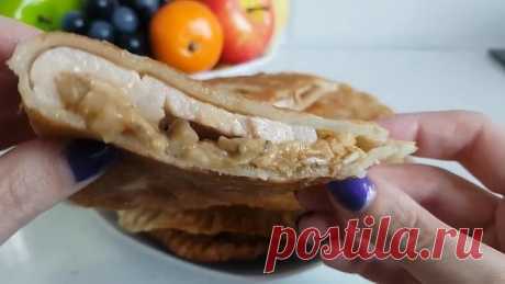 Сытные лепёшки с мясом и грибами! Очень простое тесто и сочная начинка