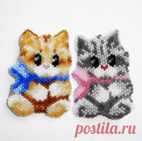 Плетем котенка из бисера / Необычные поделки