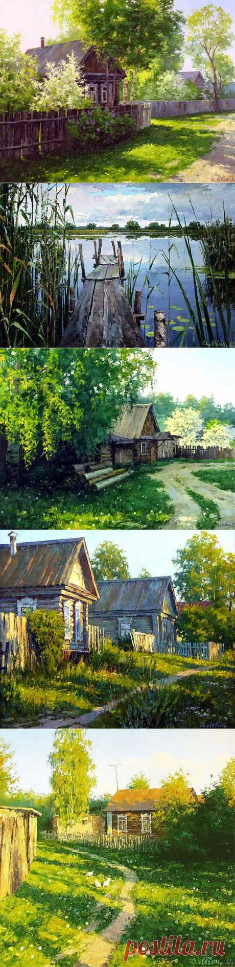 Красота русской деревни в акварелях Дмитрия Лёвина.