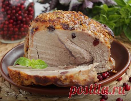 Буженина, шпигованная вяленой клюквой | Официальный сайт кулинарных рецептов Юлии Высоцкой