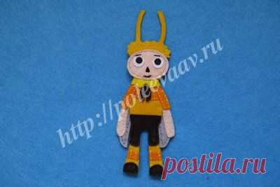 Пальчиковые игрушки из фетра. Пчеленок