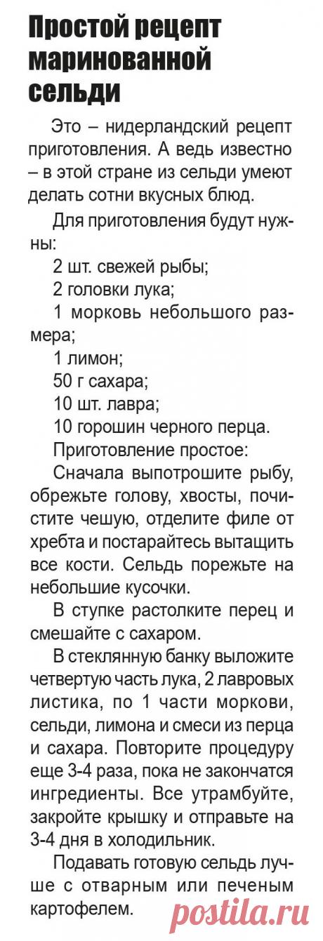 Нидерландский рецепт маринованной сельди