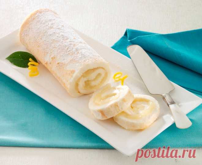 Рулет "Десерт Снежной Королевы" с лимоном.