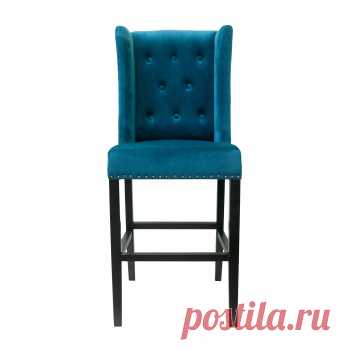 Барные стулья Skipton blue velvet. Стильные дизайнерские стулья купить в Москве - оригинальные стулья, цена в каталоге интернет-магазина ForestGum