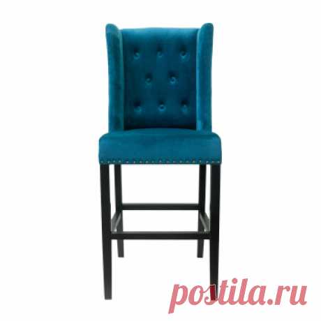Барные стулья Skipton blue velvet. Стильные дизайнерские стулья купить в Москве - оригинальные стулья, цена в каталоге интернет-магазина ForestGum