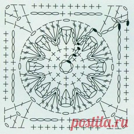 Плед из мотивов крючком