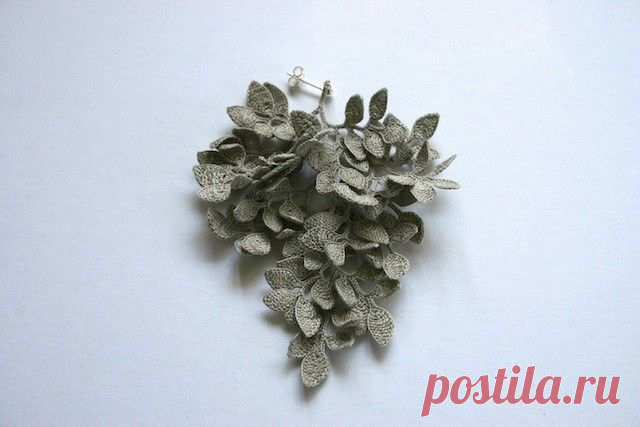 http://fujitamiho.petit.cc 枝葉／ピアス　灰 | iichi（いいち）| ハンドメイド・クラフト・手仕事品の販売・購入