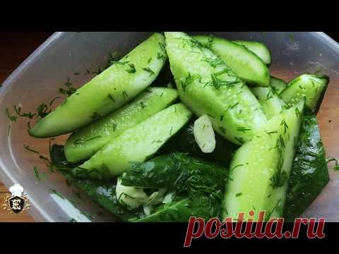 "Малохольные " огурцы  с укропом и чесноком . - YouTube
