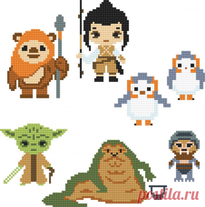 Star Wars fan art Cross Stitch pattern Set Inspired by Yoda | Etsy