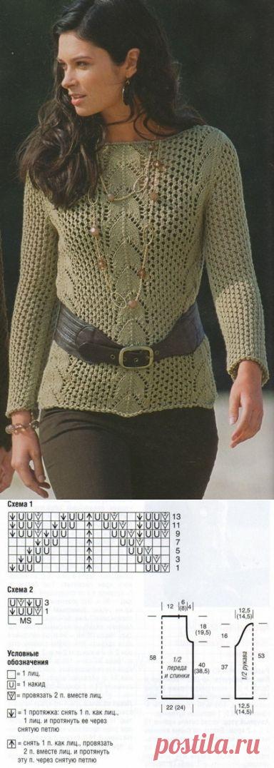 Пуловер цвета оливы | Домоводство для всей семьи